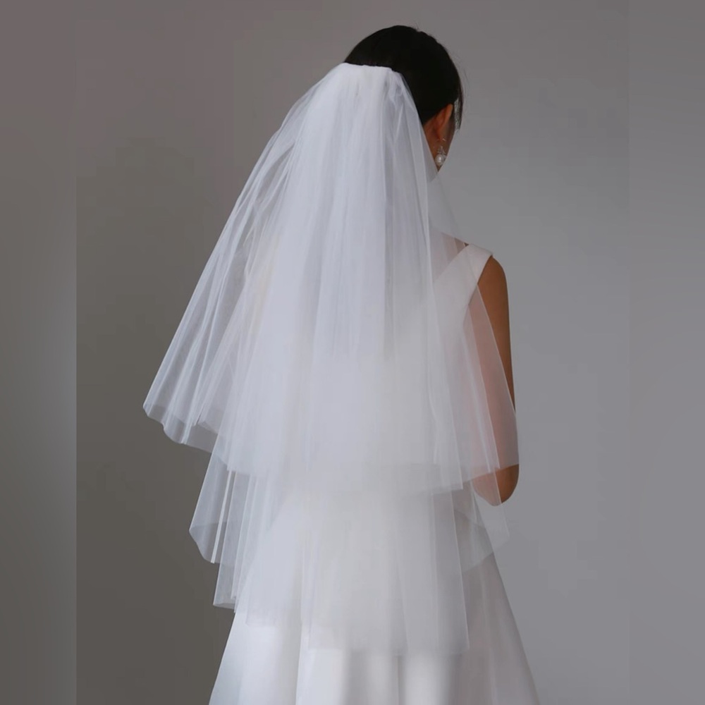 Plain Wedding Veil Waist Length